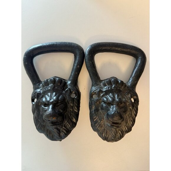 Other - Original Antique Cast Iron Lion Head Handles Victorian Era Garden Urn Planter